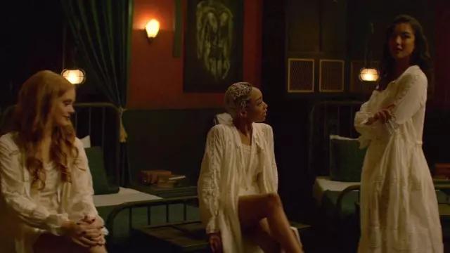 White Lacy Dusters - Weird Sisters worn by Prudence Night (Tati Gabrielle) in Chilling Adventures of Sabrina (S01E04)