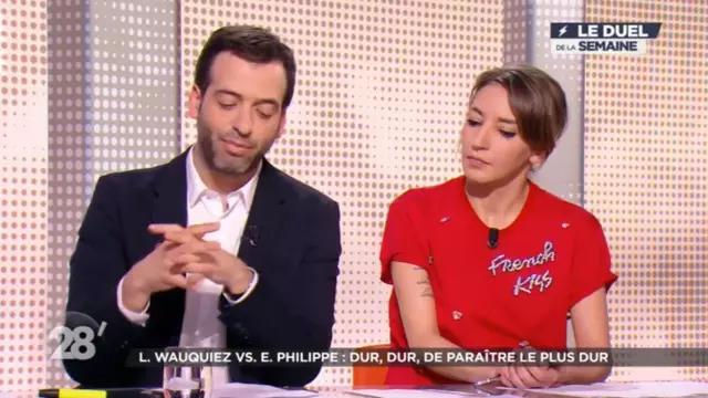 The t-shirt French Kiss Nadia Daam in 28 minutes of 30/03/2018