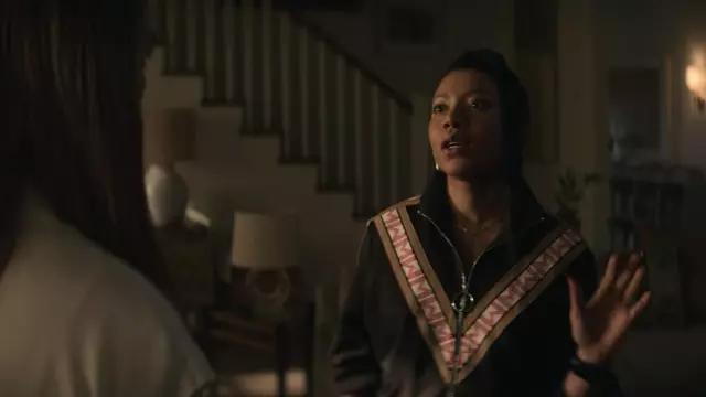 Maje Trevise Zip-Up Sweatshirt worn by Sherry (Shalita Grant) as seen in You TV show outfits (S03E07)