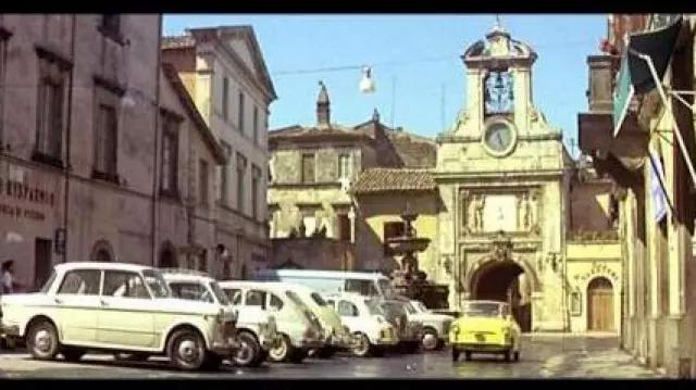 The Piazza del Comune of Sutri in Italy in the film le Corniaud